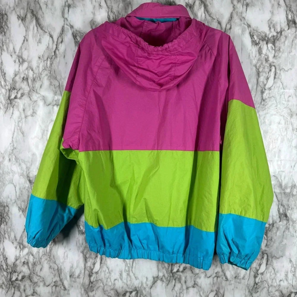 Vintage Nautical Color Block Neon Pink, Blue and Green Jacket Sz Small - Picture 2 of 10